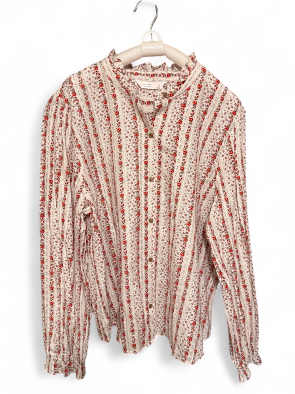 LC Lauren Conrad Floral Stripe Button-Front Women's Blouse